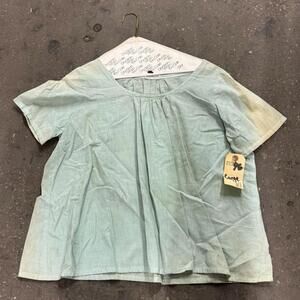Vintage Film Costume 40s 50s Does Victorian Antique Style Mint Cotton Blouse L